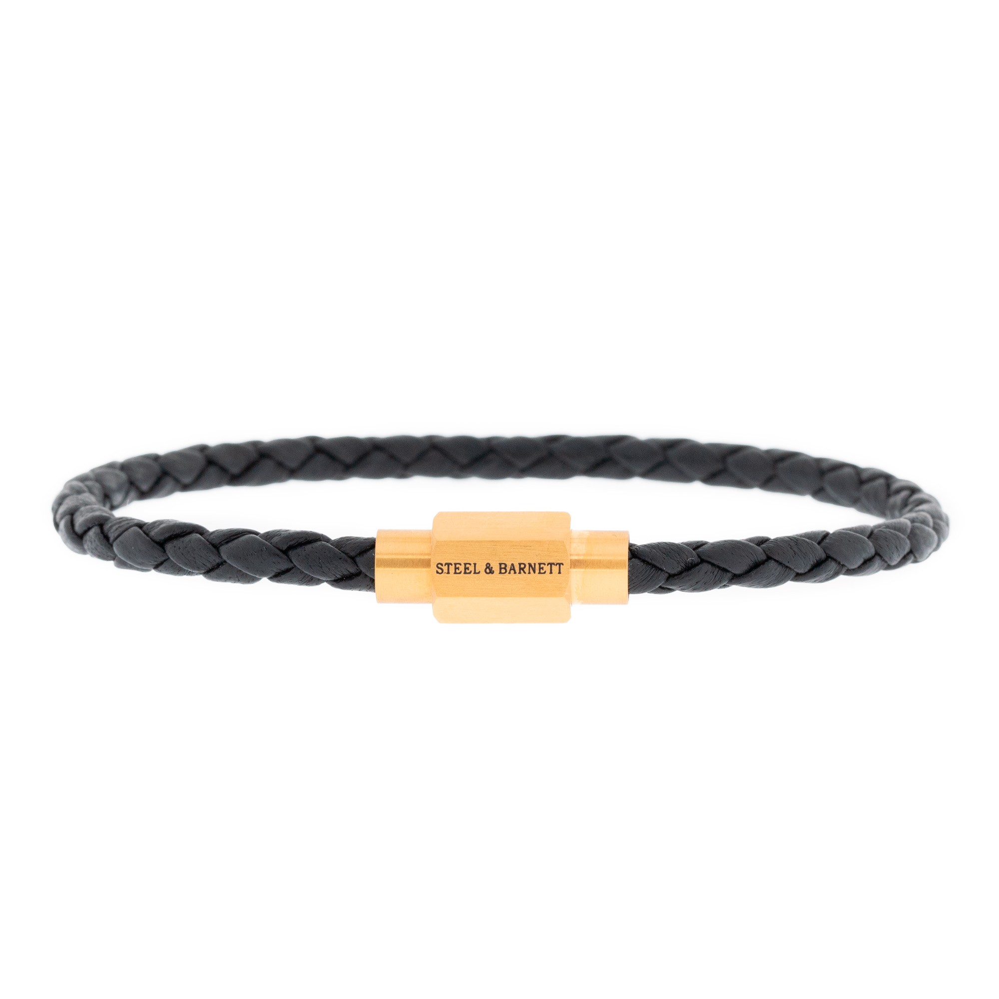 Steel & Barnett Black Gold Luke Landon Leather Bracelet