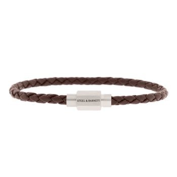 Steel & Barnett Brown Luke Landon Leather Bracelet