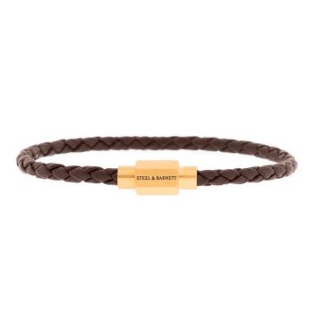 Steel & Barnett Brown Gold Luke Landon Leather Bracelet