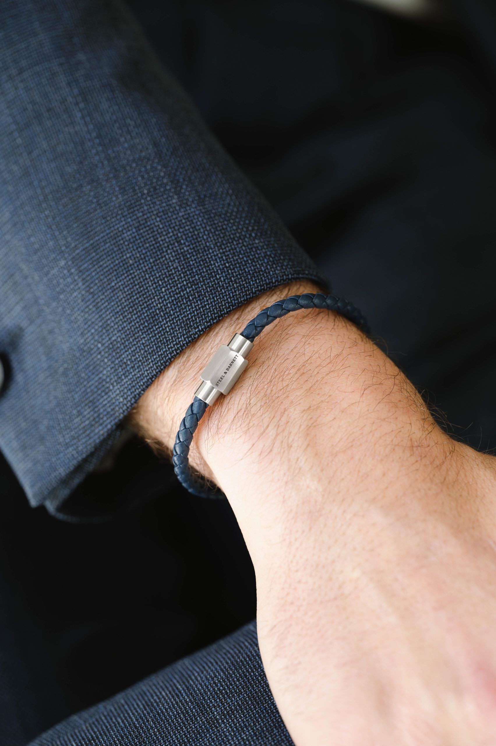 Steel & Barnett Jeans Blue Luke Landon Leather Bracelet