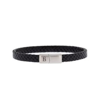Steel & Barnett Black Riley Leather Bracelet