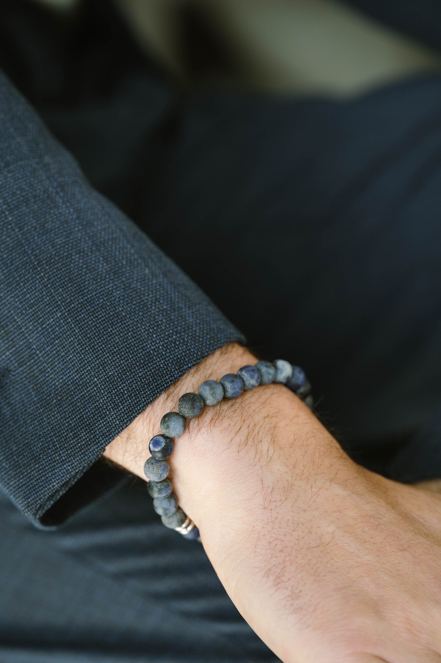 Steel & Barnett 8mm Matte Navy Stones Bracelet