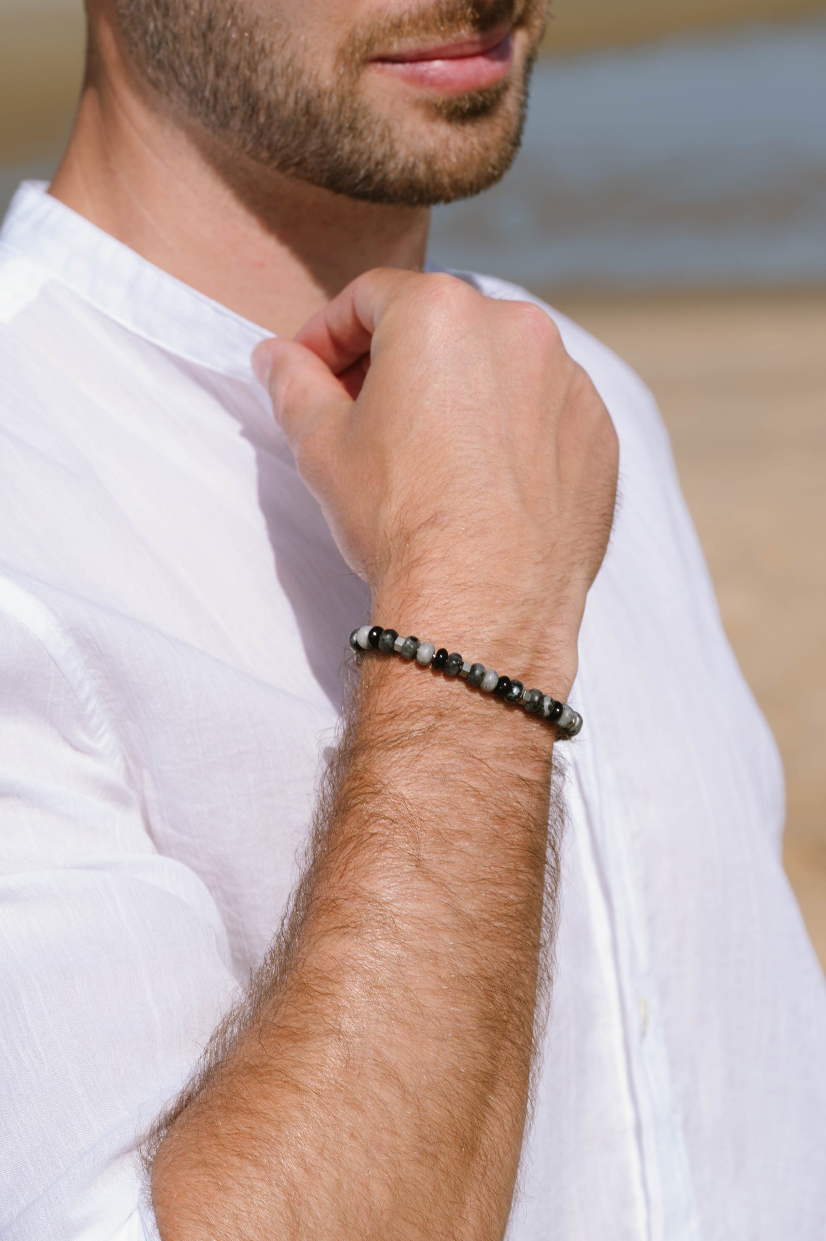 Steel & Barnette Cyrus Graphite Stones Adjustable Bracelet