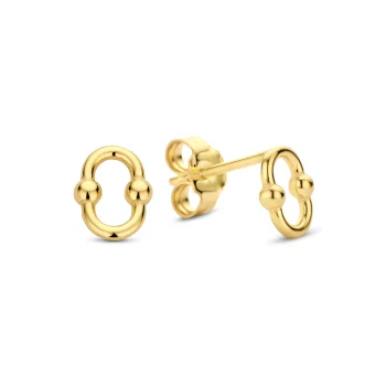 14ct Yellow Gold Oval Stud Earrings