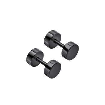 Fred Bennett Gents Black Round Stud Earrings