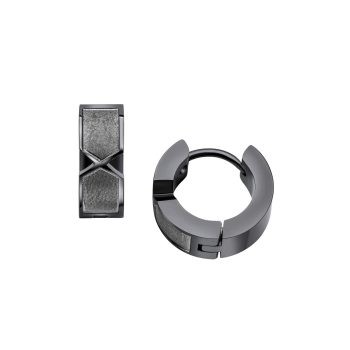 Fred Bennett Gents Gunmetal Hoop Earrings