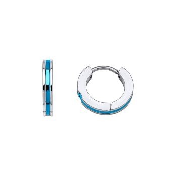 Fred Bennett Gents Blue Detail Hoop Earrings