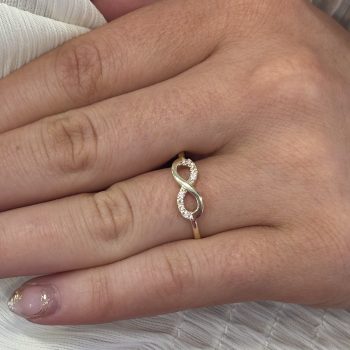 9ct Yellow Gold Cubic Zirconia Infinity Ring