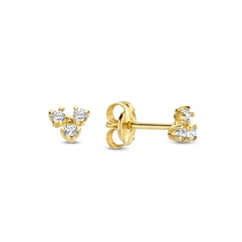 14ct Yellow Gold Topaz Triangular Stud Earrings