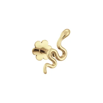 14ct Yellow Gold Snake Single Ear Piercing with Screw Back