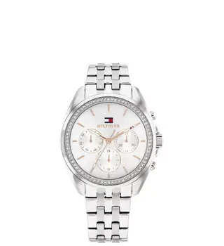 Tommy Hilfiger Ladies Silver Crystal Dial Watch