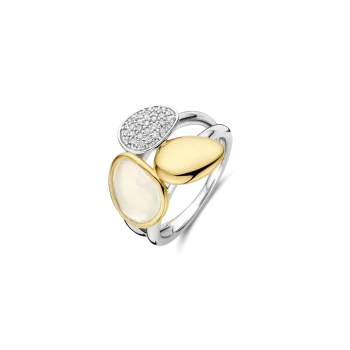 Ti Sento Milano Two-Tone Pebble Trio Ring