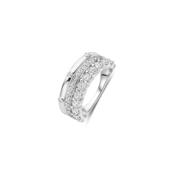Ti Sento Milano Chunky Silver Pave Row Ring