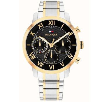 Tommy Hilfiger Gents Two-Tone Black Dial Watch