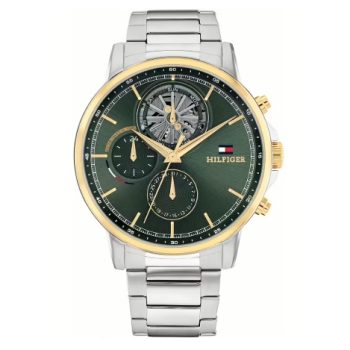 Tommy Hilfiger Silver Bracelet Green Dial Watch