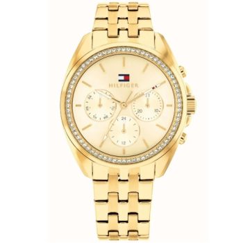 Tommy Hilfiger Ladies Gold Crystal Dial Watch