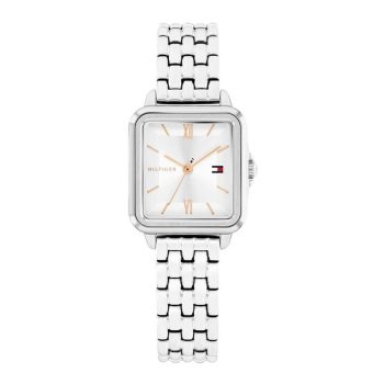 Tommy Hilfiger Ladies Silver Rectangular Watch