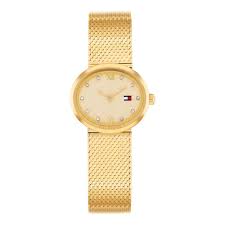 Tommy Hilfiger Ladies Gold Mesh Oval Dial Watch