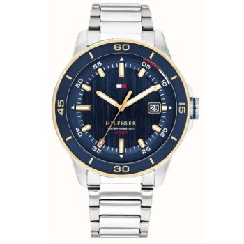 Tommy Hilfiger Gents Silver Bracelet Navy Dial Watch