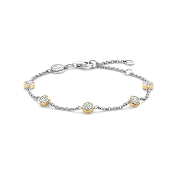Ti Sento Milano Two-Tone Bezel Set Charm Bracelet
