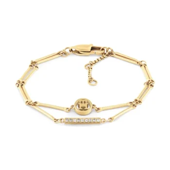 Tommy Hilfiger Ladies Gold Double Chain Bracelet