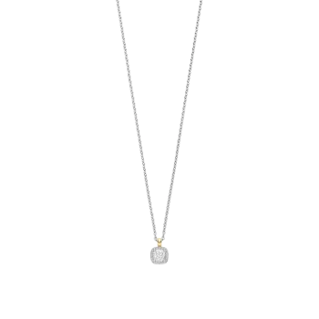 Ti Sento Milano Silver Pave Cushion Pendant