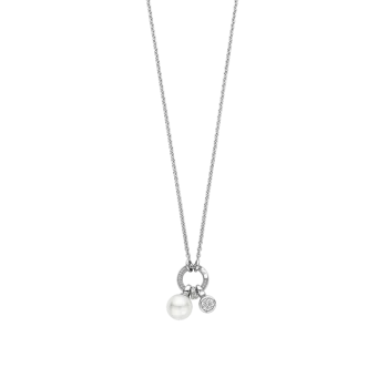 Ti Sento Milano Silver Pearl and Charm Pendant