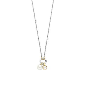 Ti Sento Milano Two-Tone Pearl and Charm Pendant