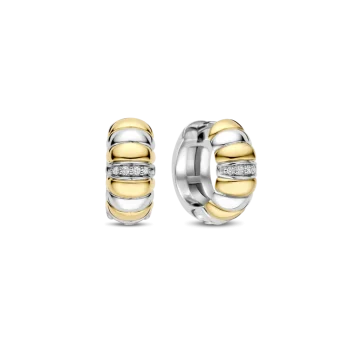Ti Sento Milano Two-Tone Croissant Style Hoop Earrings