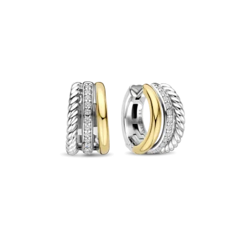 Ti Sento Milano Two-Tone Three Element Hoop Earrings