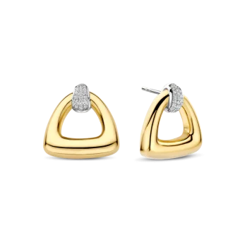 Ti Sento Milano Gold Triangular Drop Earrings