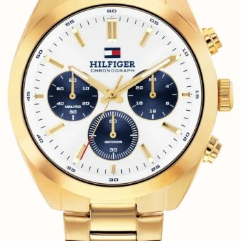 Tommy Hilfiger Gents Gold Strap White Dial Watch