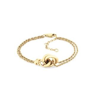 Tommy Hilfiger Ladies Gold Double Ring Bracelet