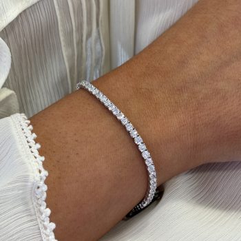9ct White Gold Lab Diamond Tennis Bracelet