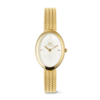 Daniel Wellington Ladies Gold Braided Mesh Oval Watch