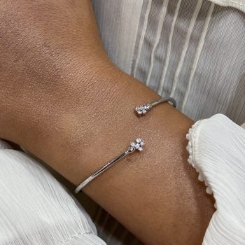 Sterling Silver Cubic Zirconia Flexi Bangle