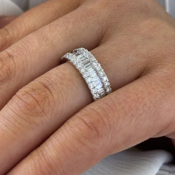 9ct Yellow Gold Baguette Lab Diamond Ring