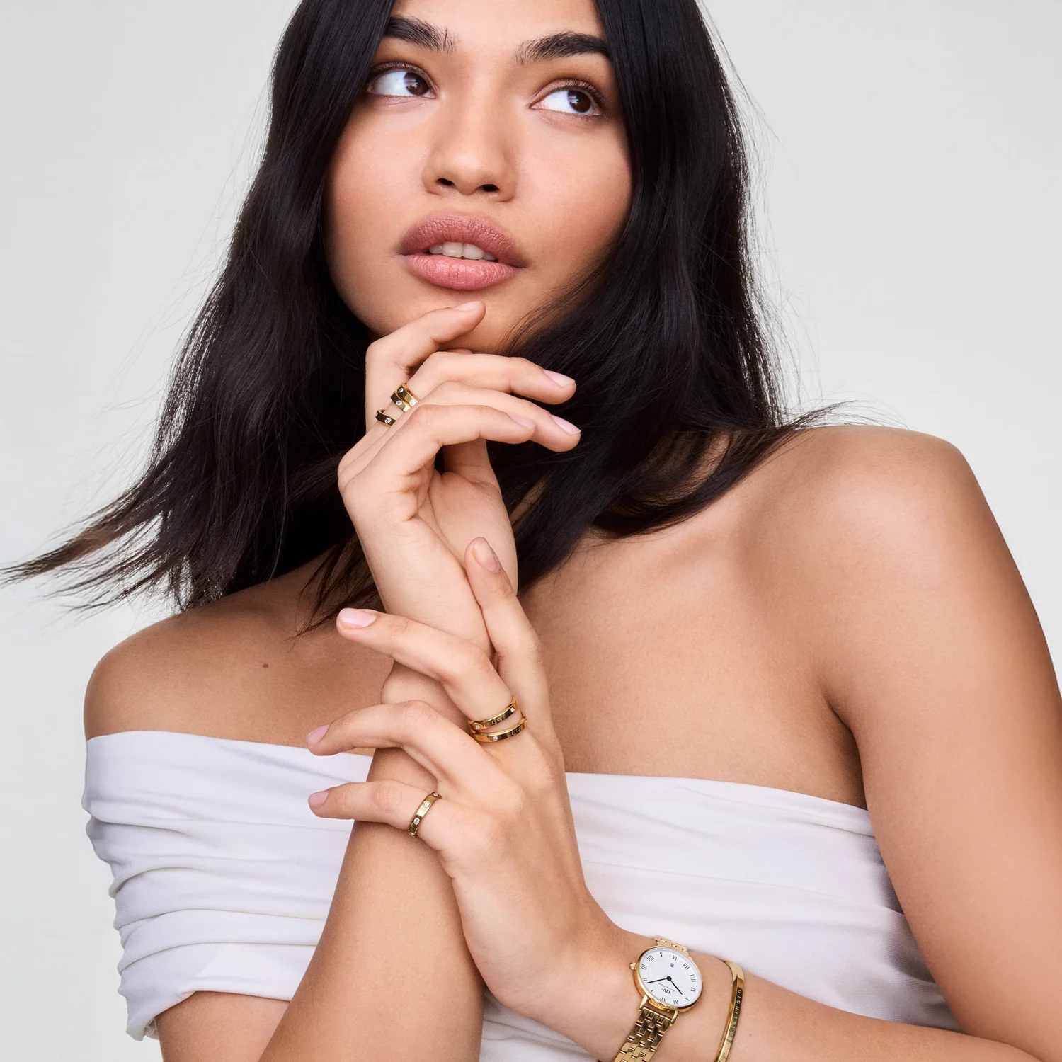 Daniel Wellington Ladies Gold Roman Numerals Watch