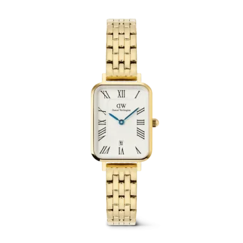 Daniel Wellington Ladies Gold Quadro Roman Numeral Dial Watch