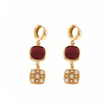 Aquaforte Gold Brandy Pave Drop Earrings