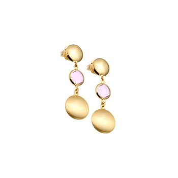 Aquaforte Gold Pale Pink Drop Earrings