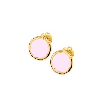 Aquaforte Gold Baby Pink Stud Earrings