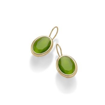 Aquaforte Gold Oval Green Earrings