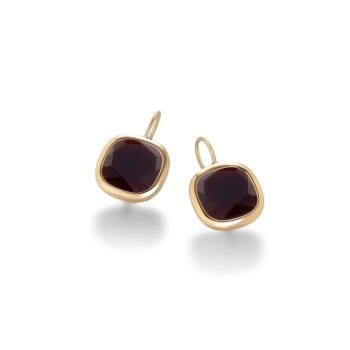 Aquaforte Gold Brandy Coloured Square Earrings