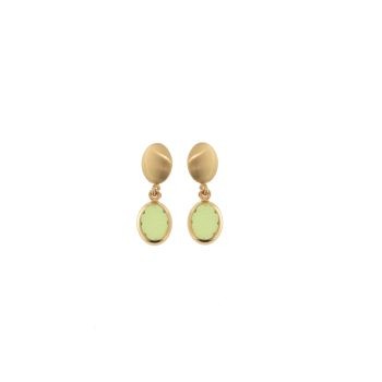 Aquaforte Brushed Oval Pastel Green Earrings