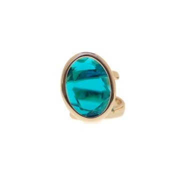 Aquaforte Adjustable Gold Blue Oval Ring