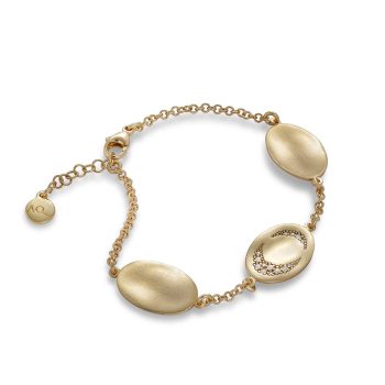 Aquaforte Brushed Gold Half Moon Bracelet