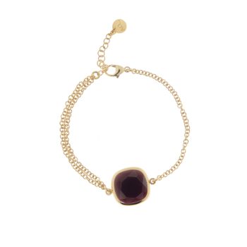 Aquaforte Gold Burgundy Stone Bracelet