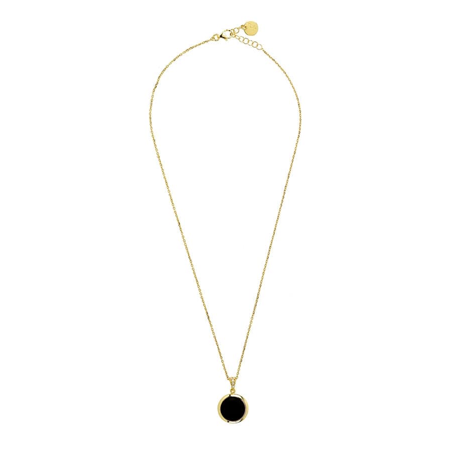Aquaforte Gold Black Circle Pendant