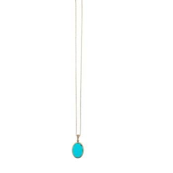 Aquaforte Gold Oval Turquoise Pendant